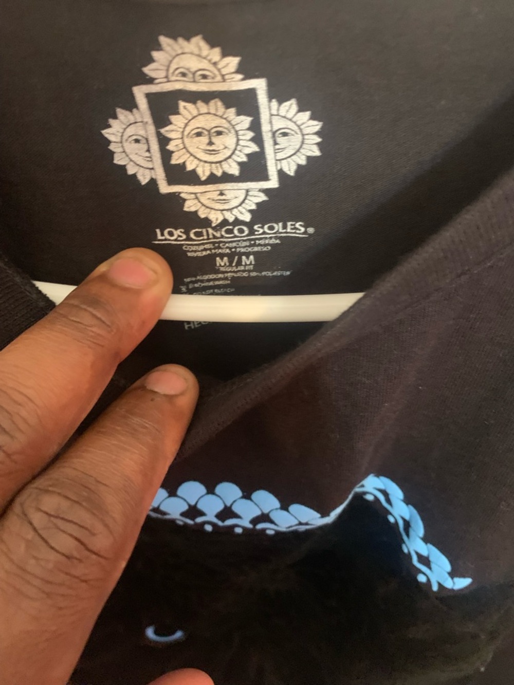 Hybrid Apparel Black Tee with White Print